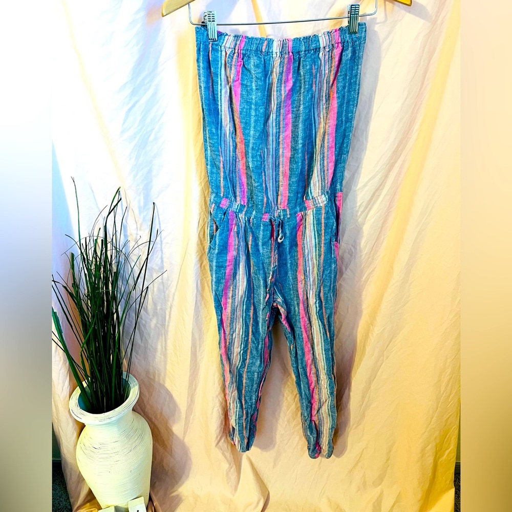 Striped Strapless Jumpsuit size XS NWOT